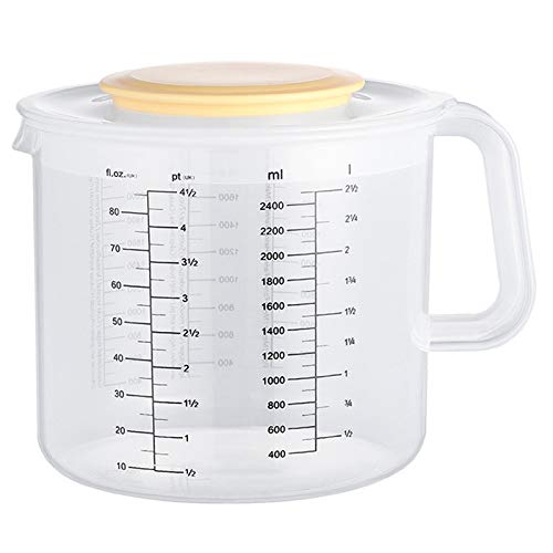 Bottam Vasos Medidores de Onzas de PláStico y Jarra Mezcladora para Hornear con Tapa Jarras/Jarras Medidoras de LíQuidos en Ml con Protector contra Salpicaduras Cover