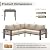 UDPATIO 6 Piece Patio Furniture Set, Metal Outdoor Sectional Sofa with 6" Thick Olefin Cushions, Wide Armrest & Coffee Table, L Shaped Outdoor Furniture for Garden, Backyard Beige