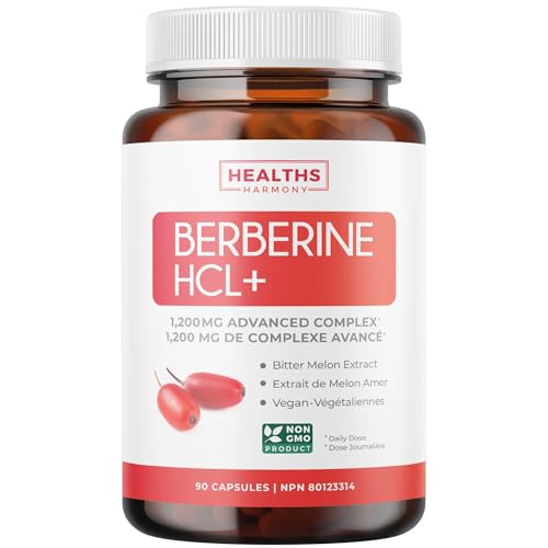 Berberine 1000mg | High Potency Complex | Supports Glucose Metabolism & Cardiovascular Health | Berberine Supplement with Bitter Melon | Non-GMO, Third-Party Tested | 45 Day Supply | 90 Cap