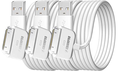 Iphone 4 Charger Cables (3 Pack 3.3 Ft) 30 Pin To Usb Fast Charge & Sync Charging Cable Certified For Old Apple Iphone 4S / 4, 3G / 3Gs, Old Ipad 1/2/3, Old Ipod Touch, Old Ipod Nano #TOP7