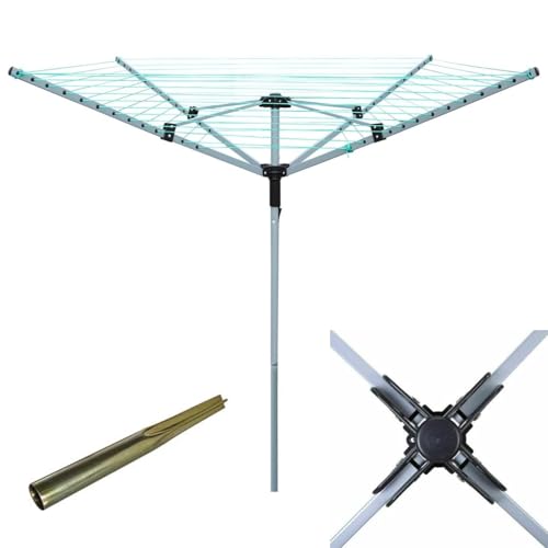 KAYNUR Heavy-Duty 50M Rotary Airer with Ground Spike – Durable Outdoor Washing Line for Efficient Laundry Drying