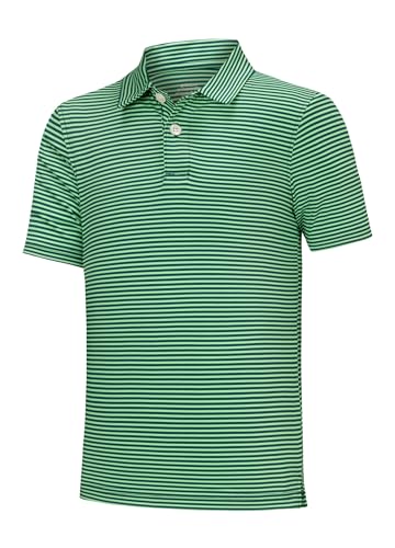 Willit Boys' Polo Shirt Striped Youth Kids Golf Shirts Quick Dry Athletic School Golf Polos Short Sleeve