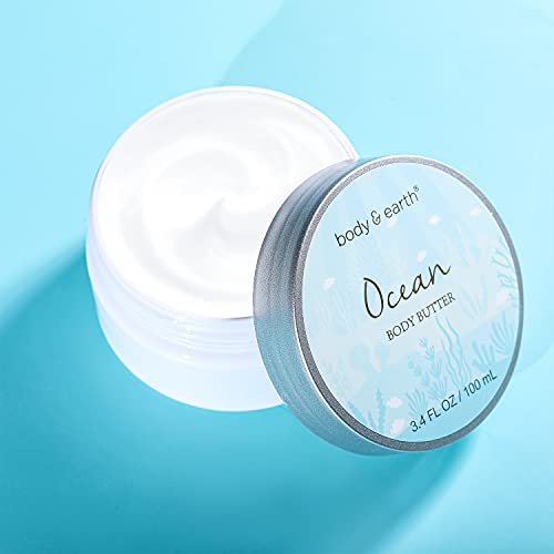 Gifts for Women, Bath and Body Womens Gift Sets with 5 Pcs Ocean Scented Spa Gifts for Women Bath Gift with Scented Candle Body Butter Hand Cream Bath Bomb Christmas Gifts - Image 4