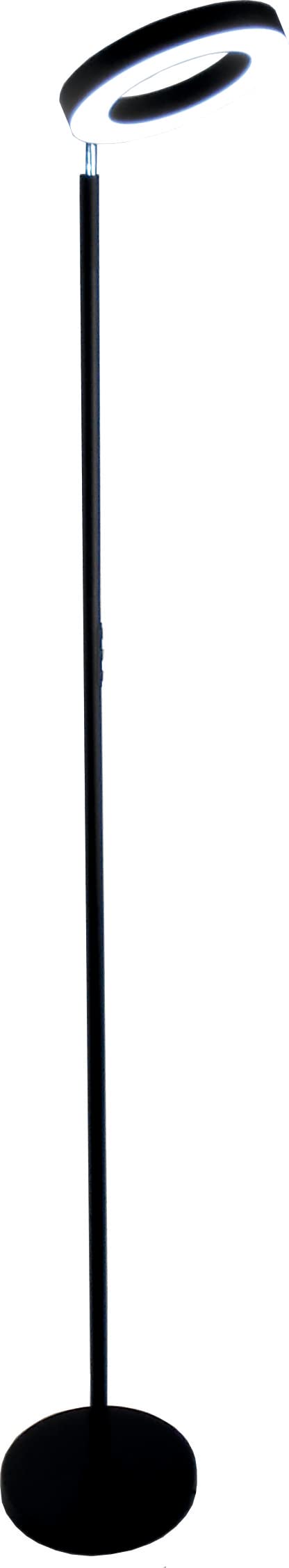 Pie de salón SMART, WI-FI + sensor táctil + APP control, dimable 3000K- 6000K + RGB 42W NEGRO, orientable y giratorio. Luz directa e indirecta. Inteligente, Alexa, Google.