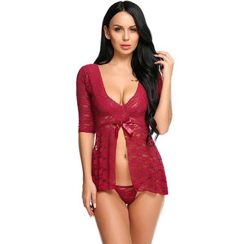 Ensemble de lingerie érotique de luxe en maille de nylon fine et découpes graphiques