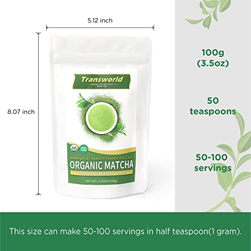 Organic Matcha Green Tea Powder First Harvest Ceremonial Grade 100% Pure Premium Matcha For Drinking And Latte No Additives 3.53Oz(100G) Jiuyu #TOP5