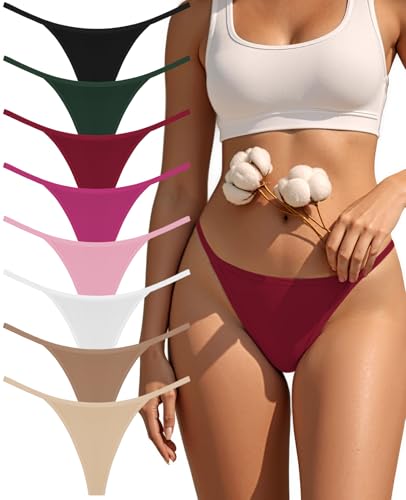Cotton G-String Thongs for Women Underwear Breathable...