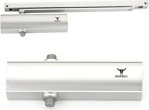 Miniatura 48 de Cierrapuertas de grado comercial/residencial – Cierre automático hidráulico de 3 resortes de aluminio resistente – Velocidad ajustable, montaje