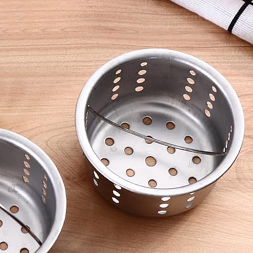 2 piezas coladores para desagüe de cocina con asa plata miniatura 6