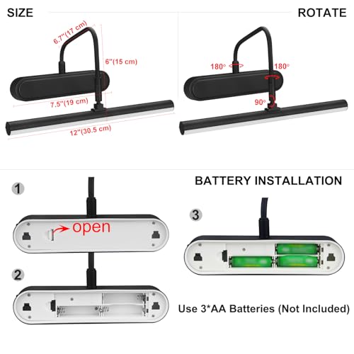 Image of HEAGEERO Picture Light Battery Operated,Timer and Dimmable Wireless Accent LightMetal Picture Lights for Wall, Remote Wall Light for Display, Art,Dartbord-Black.