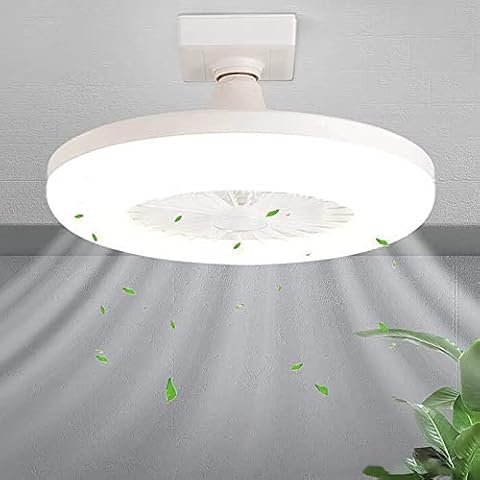 Aqestyerly Ceiling Fan with Light, Modern Ceiling Fan with Light Low Profile Ceiling Fan LED Dimmable with Light Kit Lamp White One Size Cover