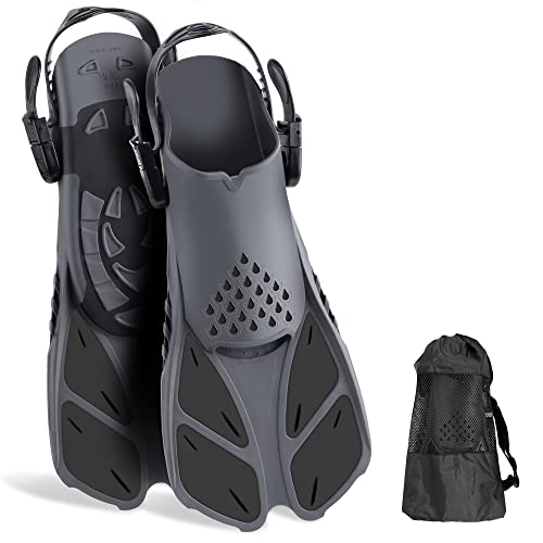 Bomcet Snorkel Fins, Diving Fins, Flippers For Snorkeling, Swimming Fins, Adjustable Flipper Fins For Adults Men/Women, Teens, Lightweight & Compact For Travel #TOP30