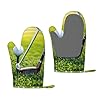Golf Court Print Kitchen Glove Soft Silicone Oven Gloves Baking Cooking Kitchen Mitten Cute Grilling