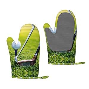 Golf Court Print Kitchen Glove Soft Silicone Oven Gloves Baking Cooking Kitchen Mitten Cute Grilling