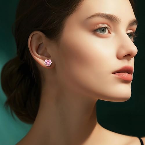 8mm Heart-Cut Birthstone Stud Earrings for Women – 18K Gold Plated Hypoallergenic Cubic Zirconia Earrings, Nickel Free, 12 Months Colors, Everyday Jewelry, Gift for Her, Bridal, Birthday, Christmas2