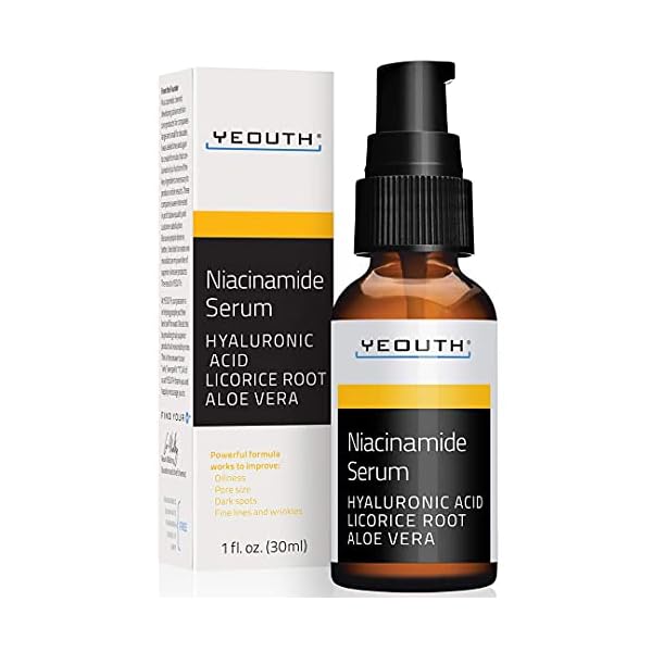 YEOUTH Niacinamide Serum for Face 10% with Hyaluronic Acid & Aloe Vera, Hydrating B3 Face Serum for Women & Men, Brightening Serum, Enhancing Skin Care 1oz