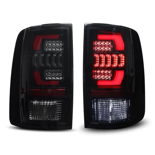Nixon Offroad Tail Lights LED Sequential for 2009 Dodge Ram 1500 2010-2018 Ram 1500 2500 3500 2019-2024 Ram 1500 Classic Full LED Sequential Rear Lamps Assembly Replacement Smoke Lens