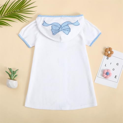 Image of Baby Girls Boys Terry Cloth Swim Cover Up Zip Up Hooded Bathing Suit Coverup Wraps Kid Summer Pool Beach Swimsuit