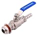DERNORD 1/2 Inch Stainless Stee Ball Valve Weldless Bulkhead For Home Brew Kettle (1/2 NPT to 1/2 Barb Hose)