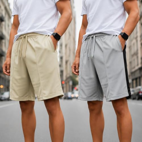 Image of Mack Jonney Men's Shorts Pack of 2 | Comfortable Casual, Sports & Lounge Shorts for Men | Regular Fit-MJ .3