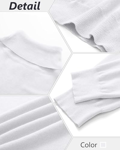 Riyiper 2 Pack Men's Turtleneck Sweater Slim Fit Knitted Basic Tops Lightweight Long Sleeve Ribbed Casual Pullover Top3