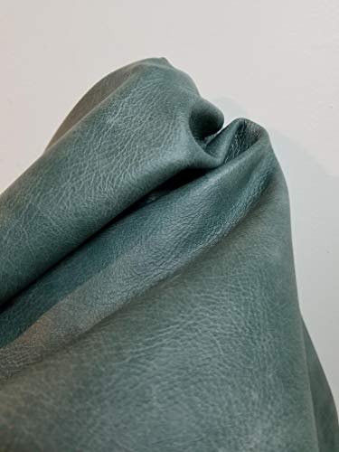 Blue Turquoise Two Tone Italian Cow Hide Leather Skins 1 SQ.FT. 2.5-3.0 OZ. Upholstery Garment Bookbinding CHAP NAT Leathers (12
