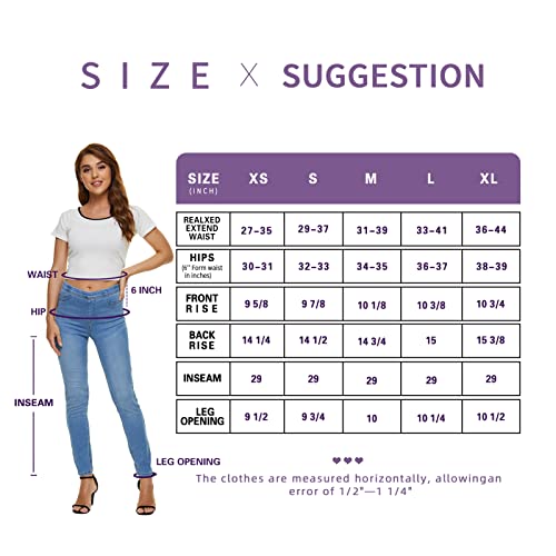 Lictznee Women's Pull On Skinny Jeans High Waist, Stretchy Jeggings Slim Fit Legging, Soft Breathable Cotton Blend, (Light Wash, X-Large) #TOP1