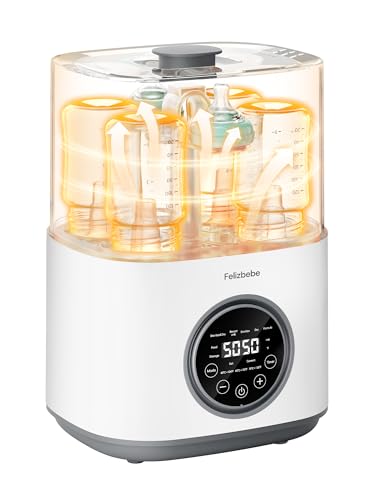 Image of Feilizbebe Electric Steam Baby Bottle Sterilizer and Dryer and Warmer, Bottle Storage Sterile / Bottle Warmer / Heating Food Large Capacity Multifunctional All in One,Touch Screen & Auto-Shut