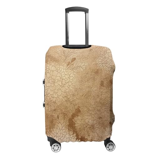 Golden Floral Design Luggage Covers Tsa Approved Suitcase Cover Elastic Washable Luggage Sleeve Carry on Cover Protector Anti-Scratch Suitcase Protector Fits 19-30 Inch Case(XL)4