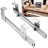 スライドレール 引き出し レール ピアノ キーボード アクセサリ、高さ調整 高耐久 電子ピアノ 引き出し スライド 金具 厚い キーボード ブラケット、棚 デスク 引き出し 後付け パーツ 安定 疲労を軽減 テーブル レール、300mm 350mm 400mm 銀 固定ネジとドライバー付き