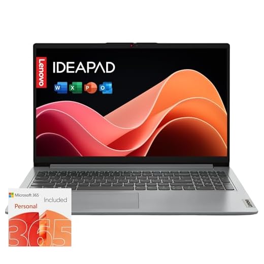 Lenovo IdeaPad 1i Laptop with Microsoft 365 Home and Business • 12GB RAM • 1TB Cloud Storage and 256GB SSD • Intel Core • 15 Anti-Glare Screen • WiFi-6 • 11HR Battery • Windows 11 • w/o Earbuds