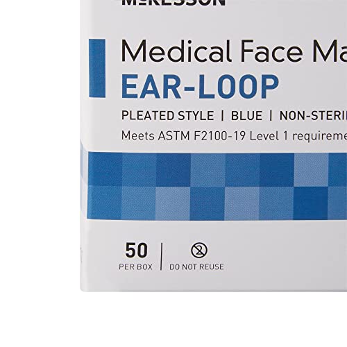 McKesson Medical Face Masks, Level 1, Non-Sterile, Blue, 7 x 3.75 in, 50 ct - image 6