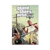 ODMNDKL Print Painting Single Hanging Picture GTA5 Game Aesthetic Wall Art Prints Poster Canvas - Modern Home Decor for Bedroom, Office, Living Room Unframe-style 08x12inch(20x30cm)