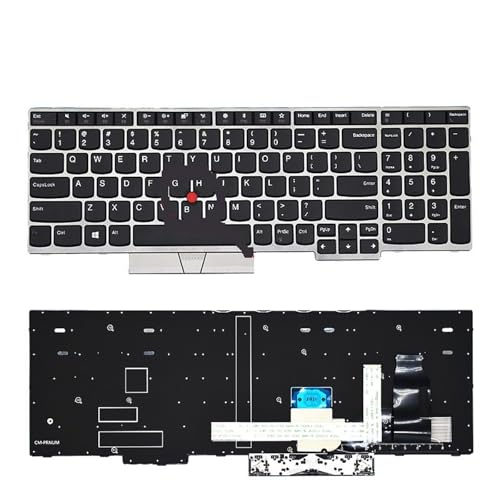 ThinkPad E580 E585 E590 E595 L580 L590 T590�p�X�y�C���ꃍ�V�A��L�[�{�[�h FRU 01YP560 01YP640 01YP720 P52 P72 �o�b�N���C�g(US Silver Mouse)