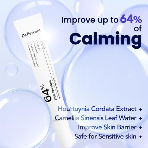dr.percent Calming 64% Cream | Instant Soothing, Redness Relief, Acne Care, Calms Sensitive Skin, Hydrating, Barrier Strengthening, Korean Skin Care, 30ml, 1.01 fl.oz