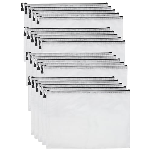 Pochette A3 plastique fermeture éclair robuste pour ranger les documents importants
