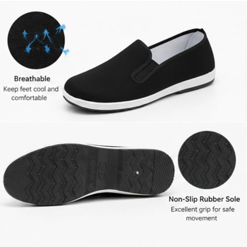 Image of Tai Chi Shoes for Men & Women, Lightweight Canvas Kung Fu Training Sneakers | Breathable Cloth Upper,Soft Flexible Fit and Nonslip Rubber Sole for Tai Chi, Kung Fu, Martial Arts, Walking and daily wear