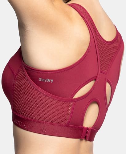 Image of Jockey AP20 Women Wirefree Padded Tactel Nylon Elastane Stretch Full Coverage Racerback Styling Active Sports Bra with StayFresh and StayDry Treatment