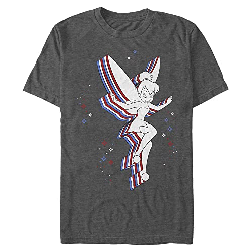 T-Shirt Disney Tink Americana Gris Anthracite Chiné en Coupe Spéciale 4XL Tall