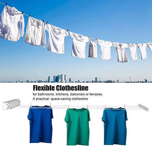 Corde à linge rétractable extérieure et intérieure pour petits espaces - 5