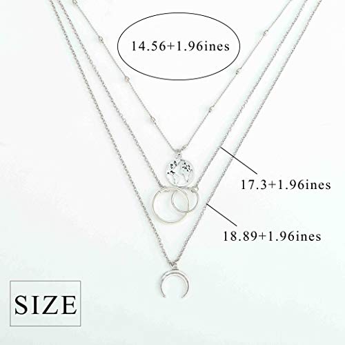 Edary Boho Moon Necklace Star Pendant Necklaces Jewlery for Women(Style 5-Gold)4