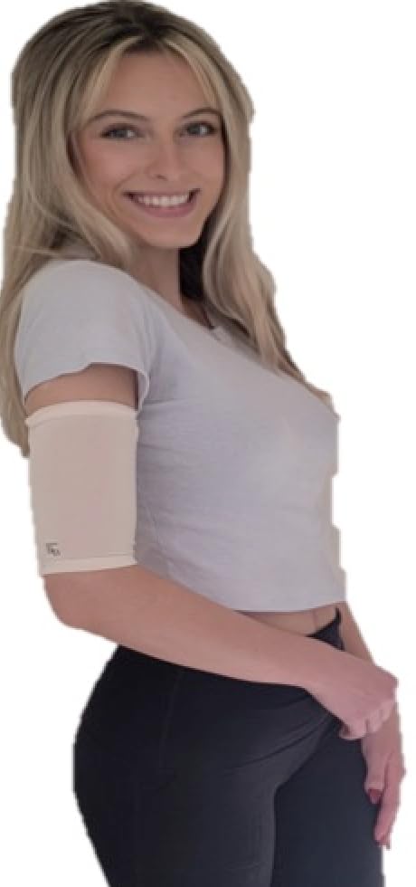 Image of PICC /IV Arm Cover /Sleeve-U- Shape Canal Skin Barrier and Adjustable Toggle for the perfect fit! (Tan, Large)