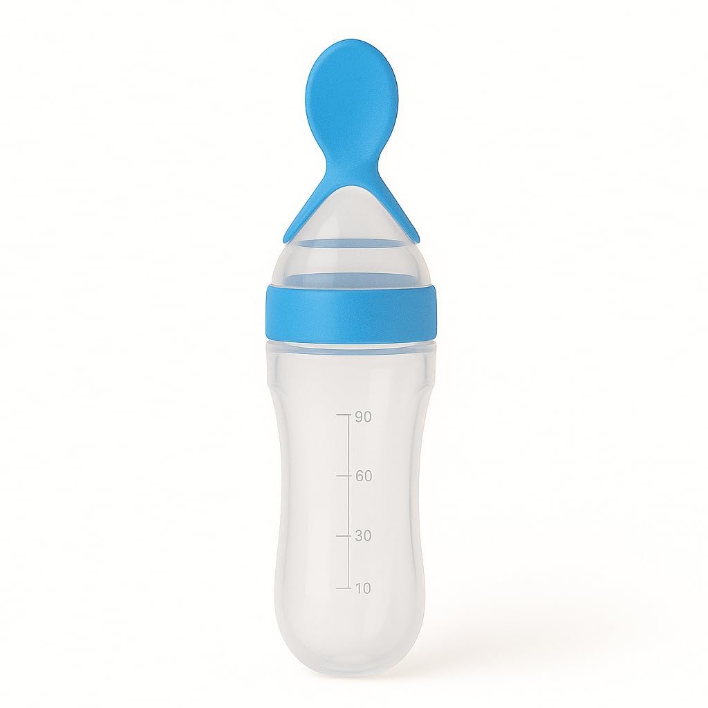 Silicone Squeeze Baby Food Feeder with Spoon – 90 ml, BPA-Free | Soft Squeezy Dispenser for Purees & Semi-Solids | Mess-Free Weaning Spoon for Infants & Toddlers (4+ Months)-image-49