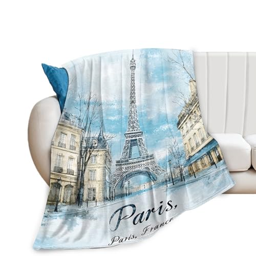 Tijuboni Paris Eiffel Tower Throw Blanket Paris Gifts for Girls Women Boys Men Adults Kids Soft Flannel Fleece Blanket for Couch Sofa ​Bed Home Decor 40"x50"