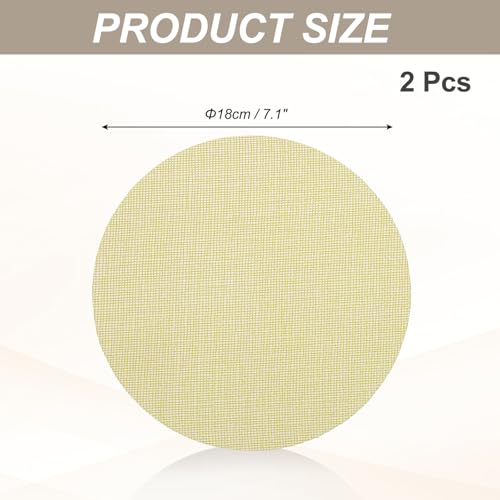 sourcing map 7.1" Round Lampshade Diffuser, Anti-Glare Lamp Shade Diffuser Fabric Lamp Cover for Desk Table Light Downlight Spotlight, Warm Yellow 2pcs