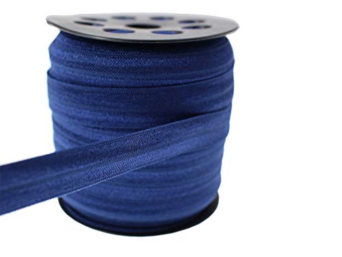 JESEP Navy Blue Fold Over Elastic 5/8" x 40yds for Sewing