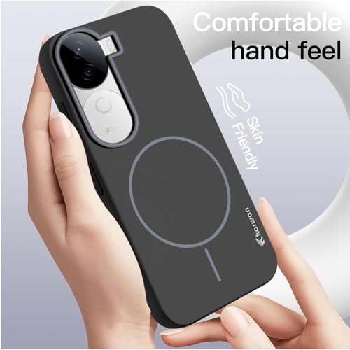 Image of KARWAN️Magnetic Ultra Slim-Fit Back Case Cover for Vivo V40E |Hard PC Case Cover| Ultra-Thin & Light Weight with [Ultra Premium Feel] Case for Vivo V40E(6.8 inch)(Black)