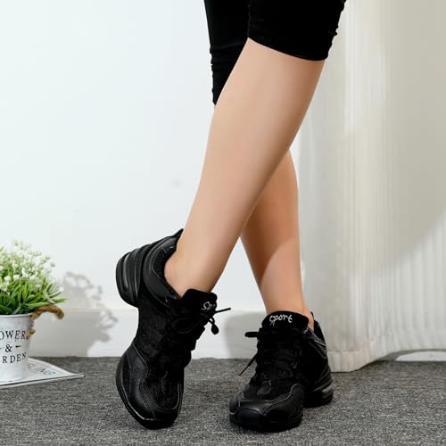 Modern Dance Shoes Women Air Cushion Sole Walking Shoes Ballroom Jazz Hip hop Practice Sneakers Dance Shoes, Model LYX-7294