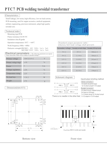 Transformateur toroïdal PTC7 pour modules domotiques et boîtiers de contrôle