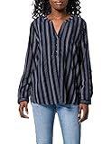 Gestreifte Tunica Bluse mit fixierbaren Ärmeln auf 3/4-Länge